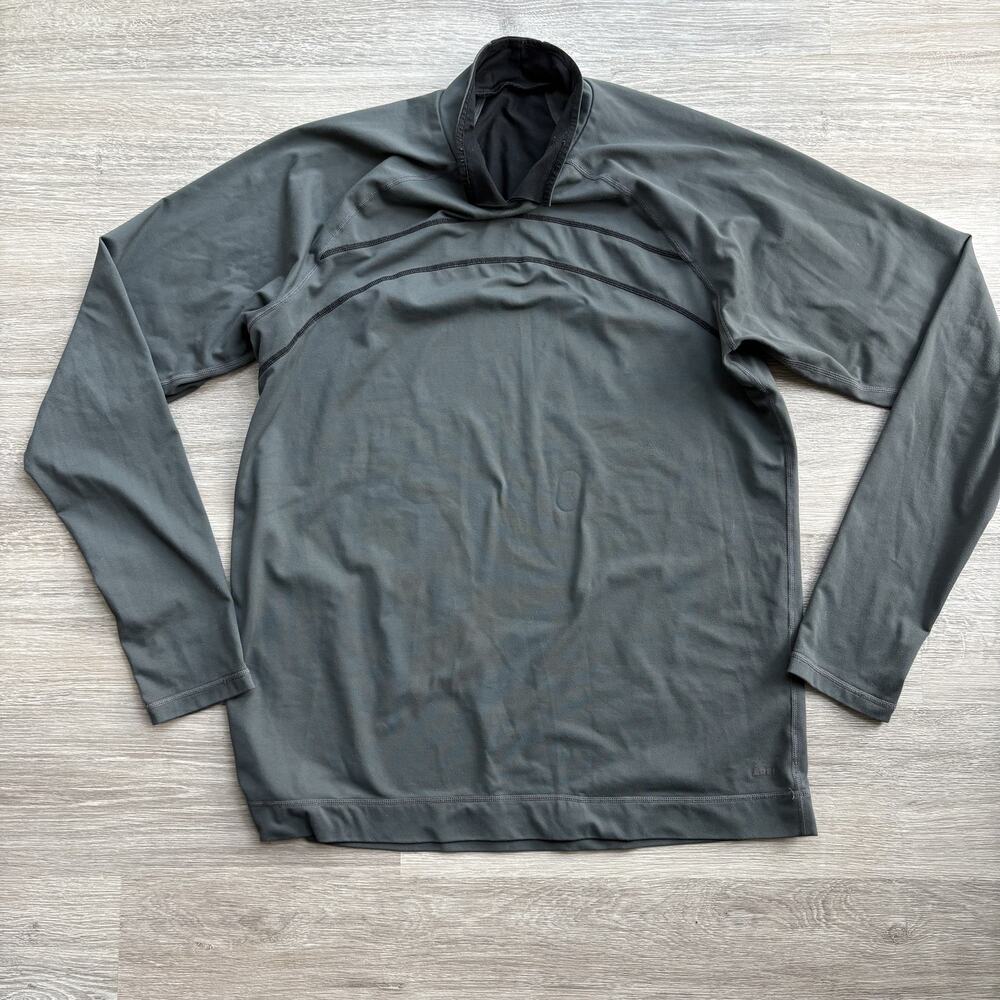REI Men's Base Layer 1/4 Zip Pullover Long Sleeve Gray Large
